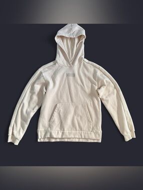 Puma Women's Cream Pullover Hoodie with Embroidered Logo Small